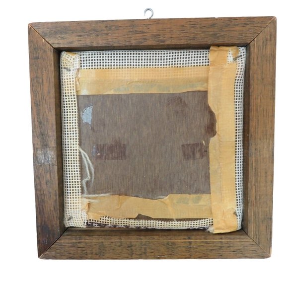 Train Engine Needlepoint Finished Framed Embroidery Triptych Effect Vintage - Picture 9 of 9